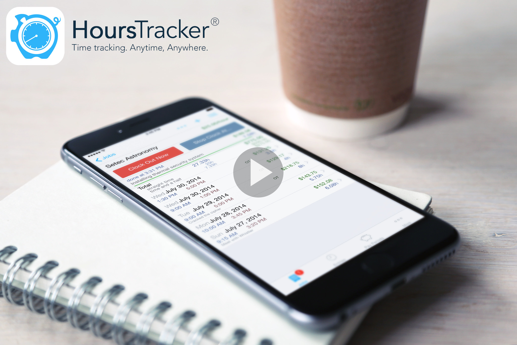 HoursTracker: Time Tracking. Anytime, Anywhere. Watch the video.